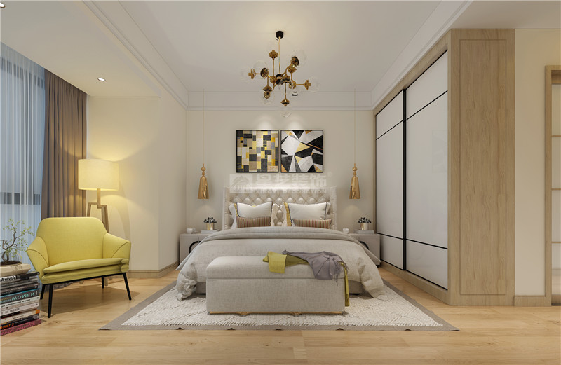 保利領(lǐng)繡前城119平臥室裝修效果圖