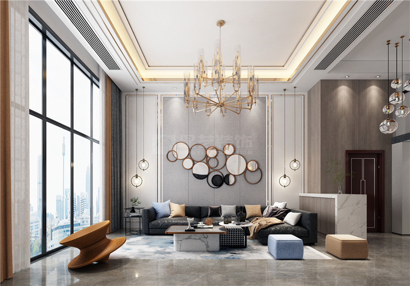 安吉山語(yǔ)城 156平客廳裝修效果圖