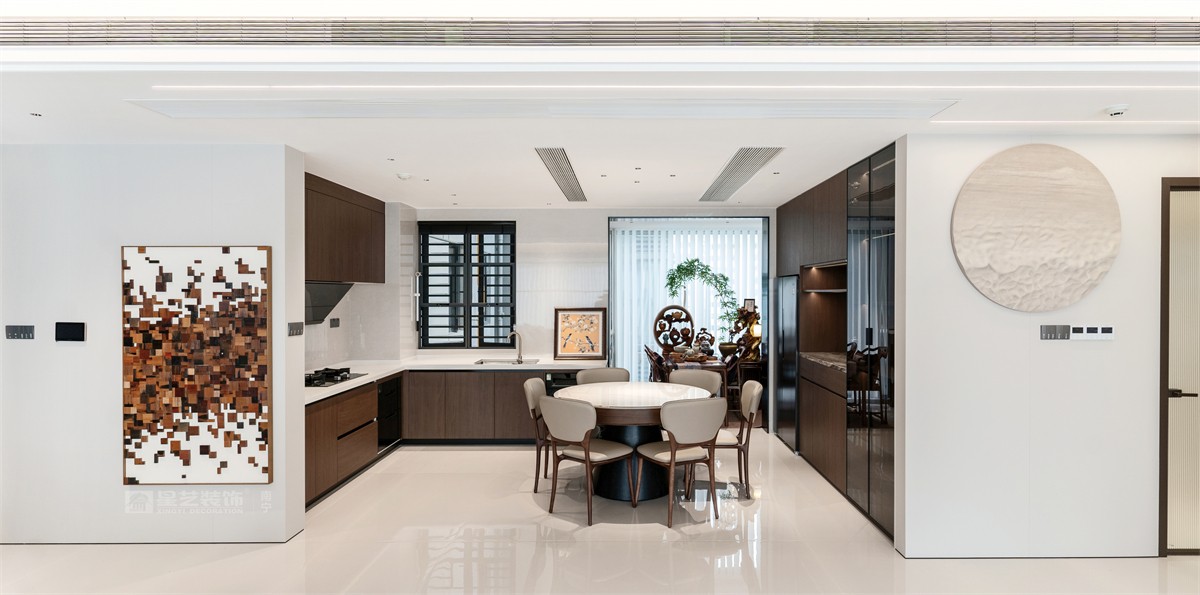 華潤西園潤府143平意式輕奢餐廳裝修完工實景圖