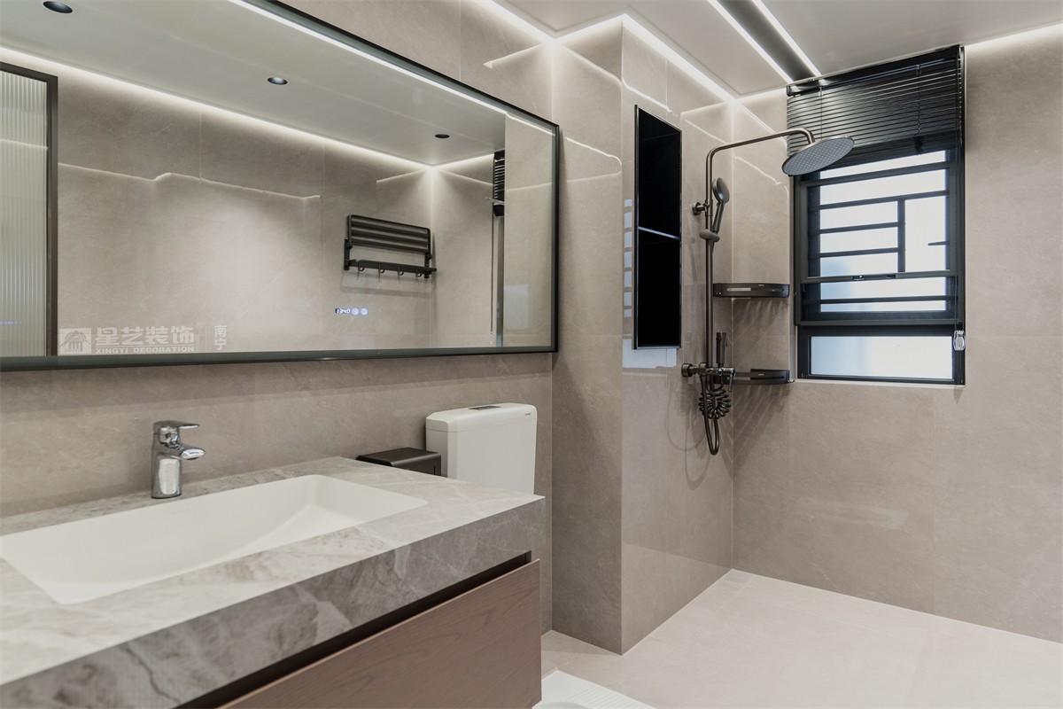 華潤西園潤府143平意式輕奢衛(wèi)生間裝修完工實景圖