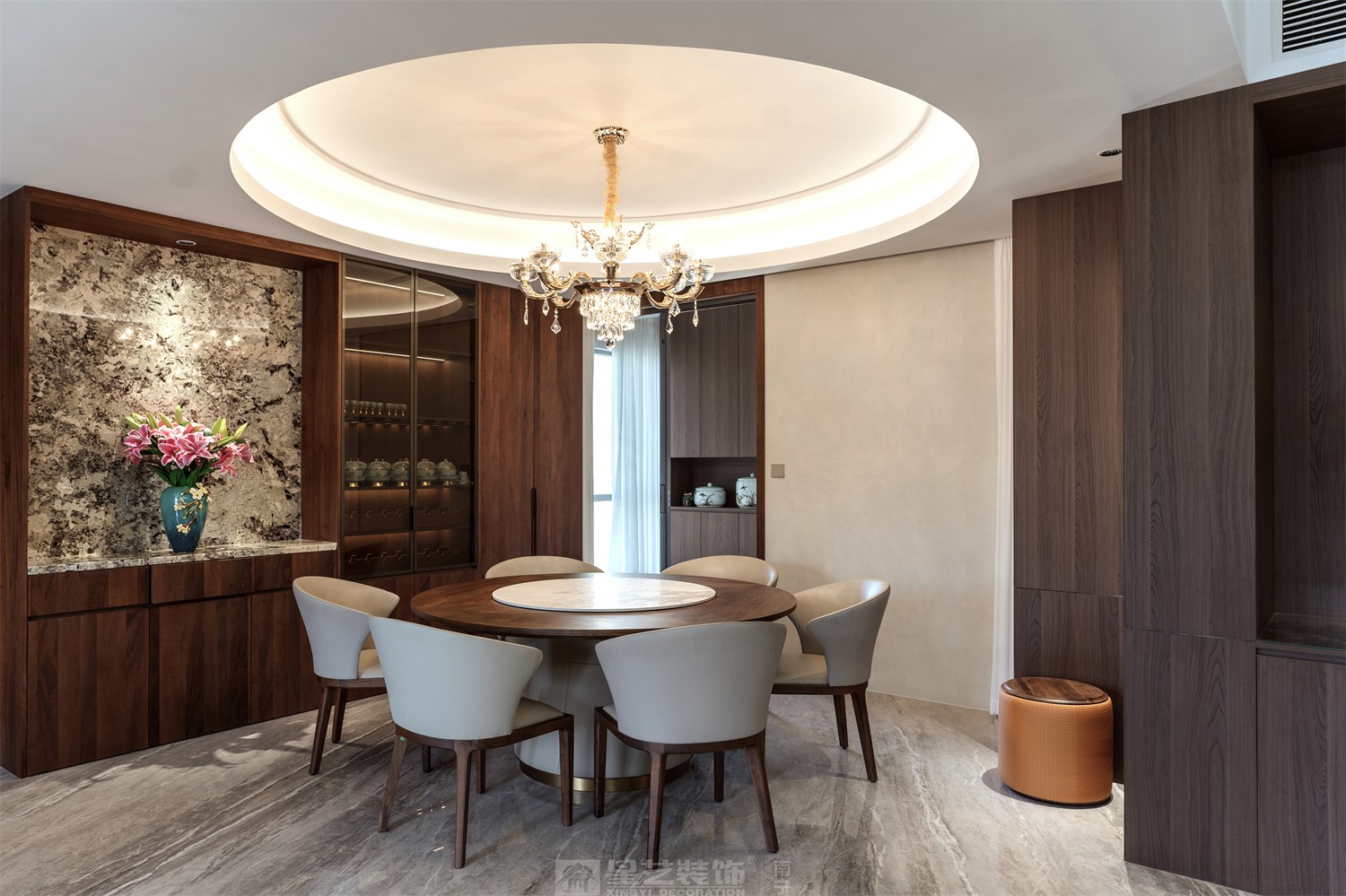 東方皇城260平簡約中式餐廳完工裝修實景圖