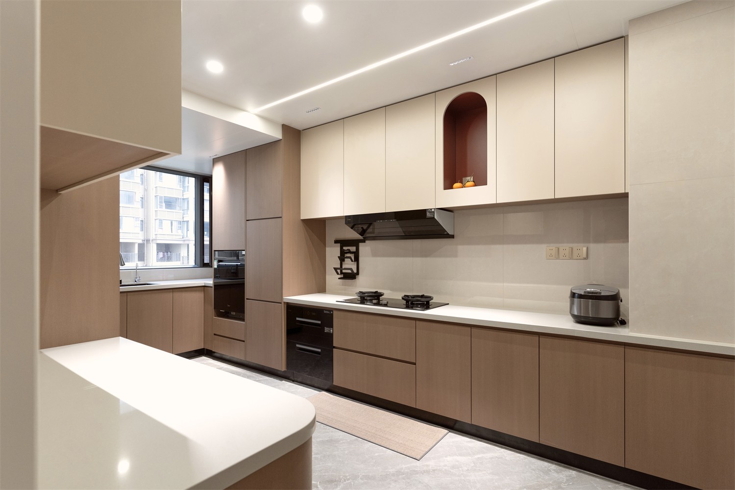 龍光玖瓏湖271平現(xiàn)代風(fēng)格廚房裝修實景圖