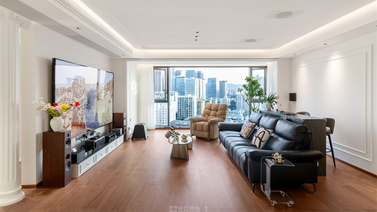 建發(fā)縵云143平法式風(fēng)格客廳裝修實(shí)景圖