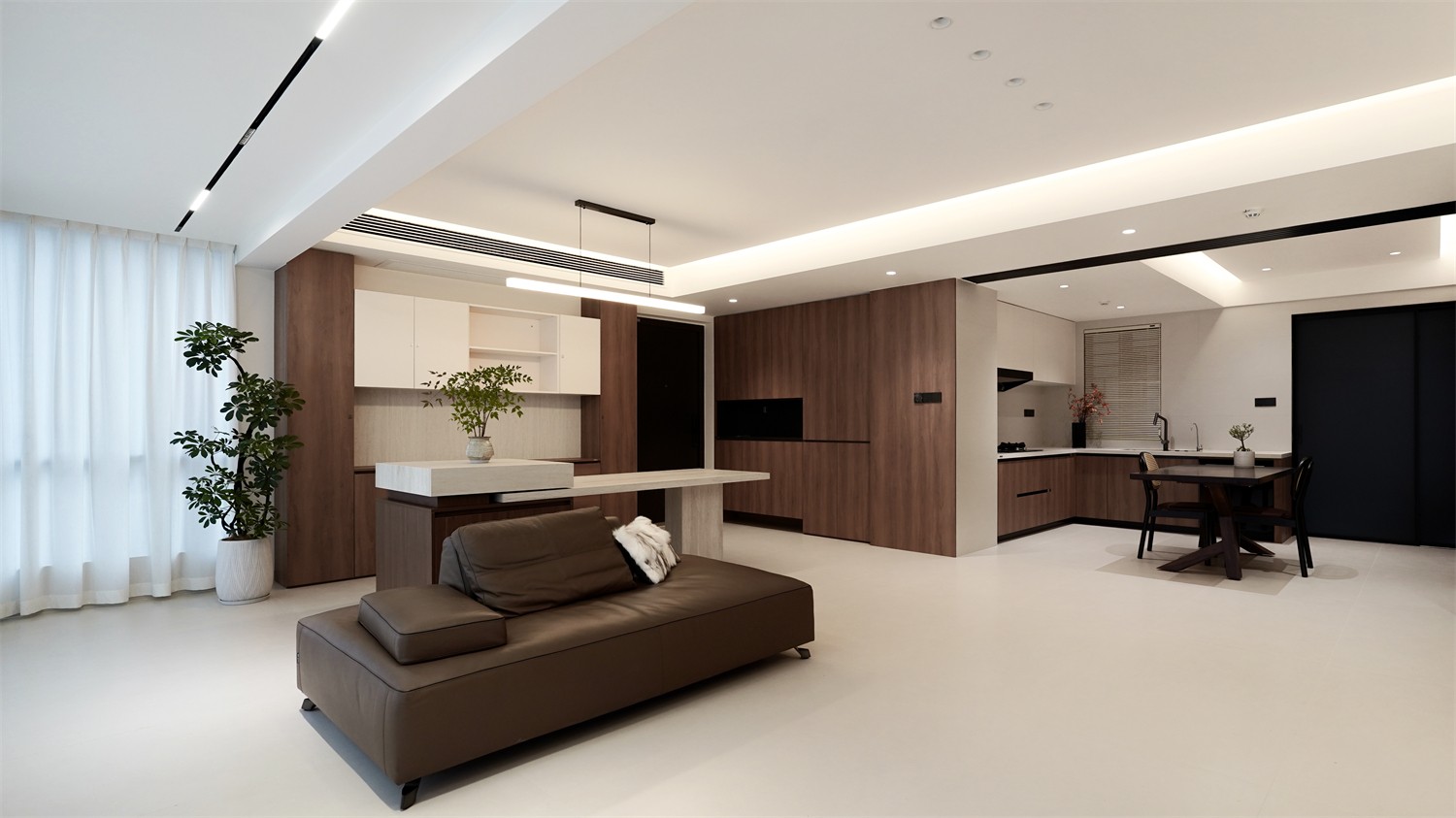 北投溪境119平中古風(fēng)客廳裝修完工實(shí)景圖